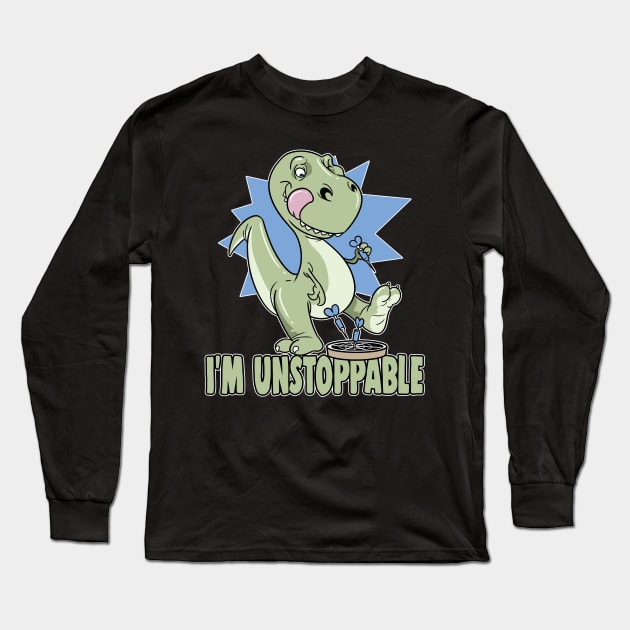 T-Rex I'm Unstoppable Darts Dinosaur Big Dart Long Sleeve T-Shirt by ModernMode